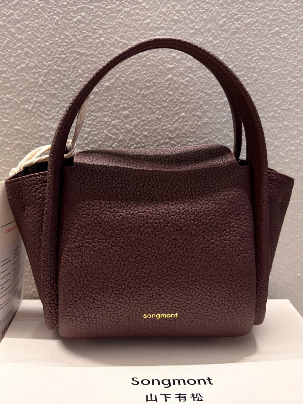 NWT BURGUNDY Songmont Women's PEBBLED LEATHER MINI SONG CROSSBODY BAG